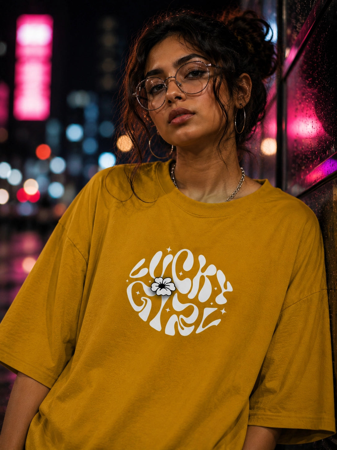Lucky Girl Oversized Streetwear T-Shirt