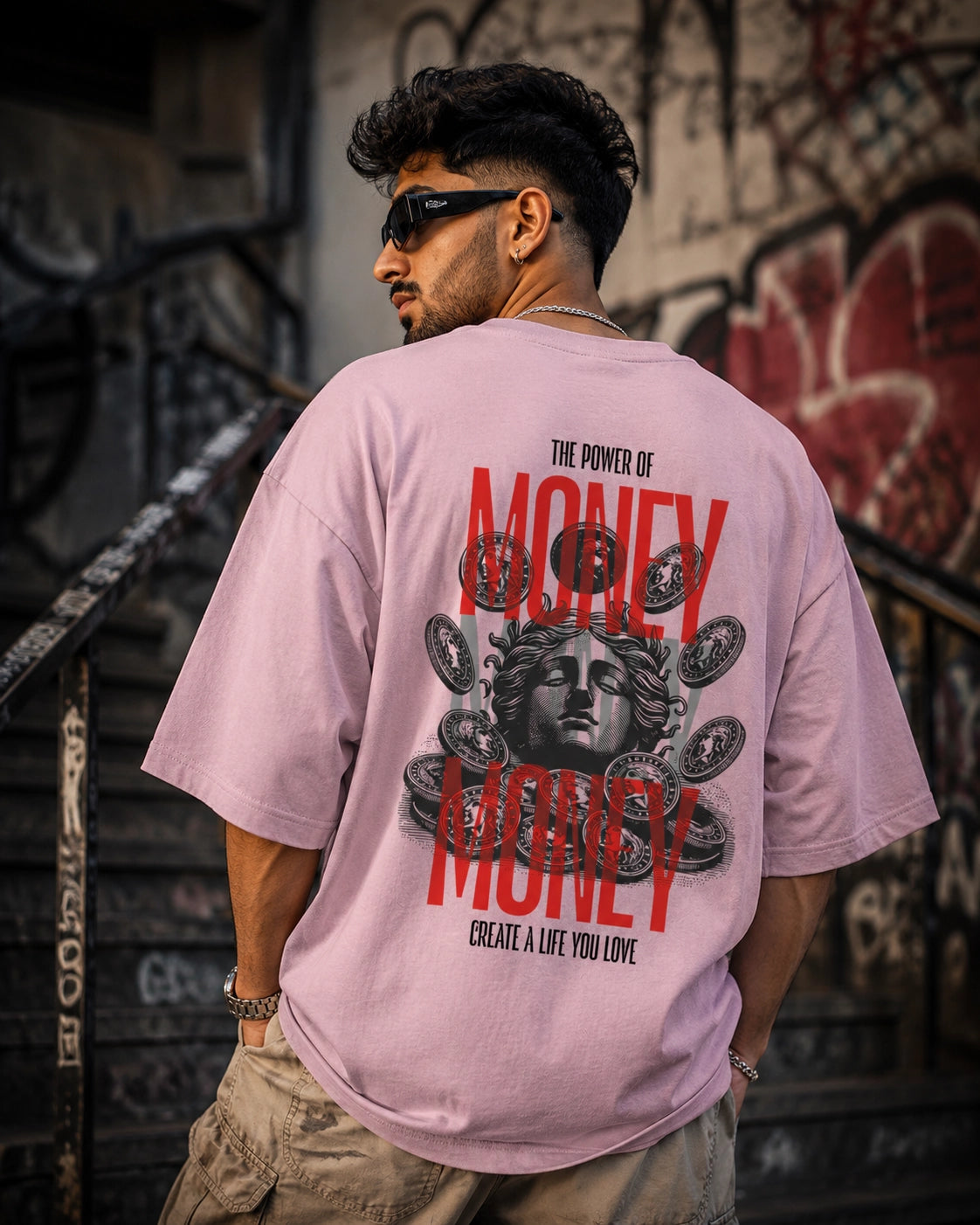 The Power of Money Oversized Graphic T-Shirt