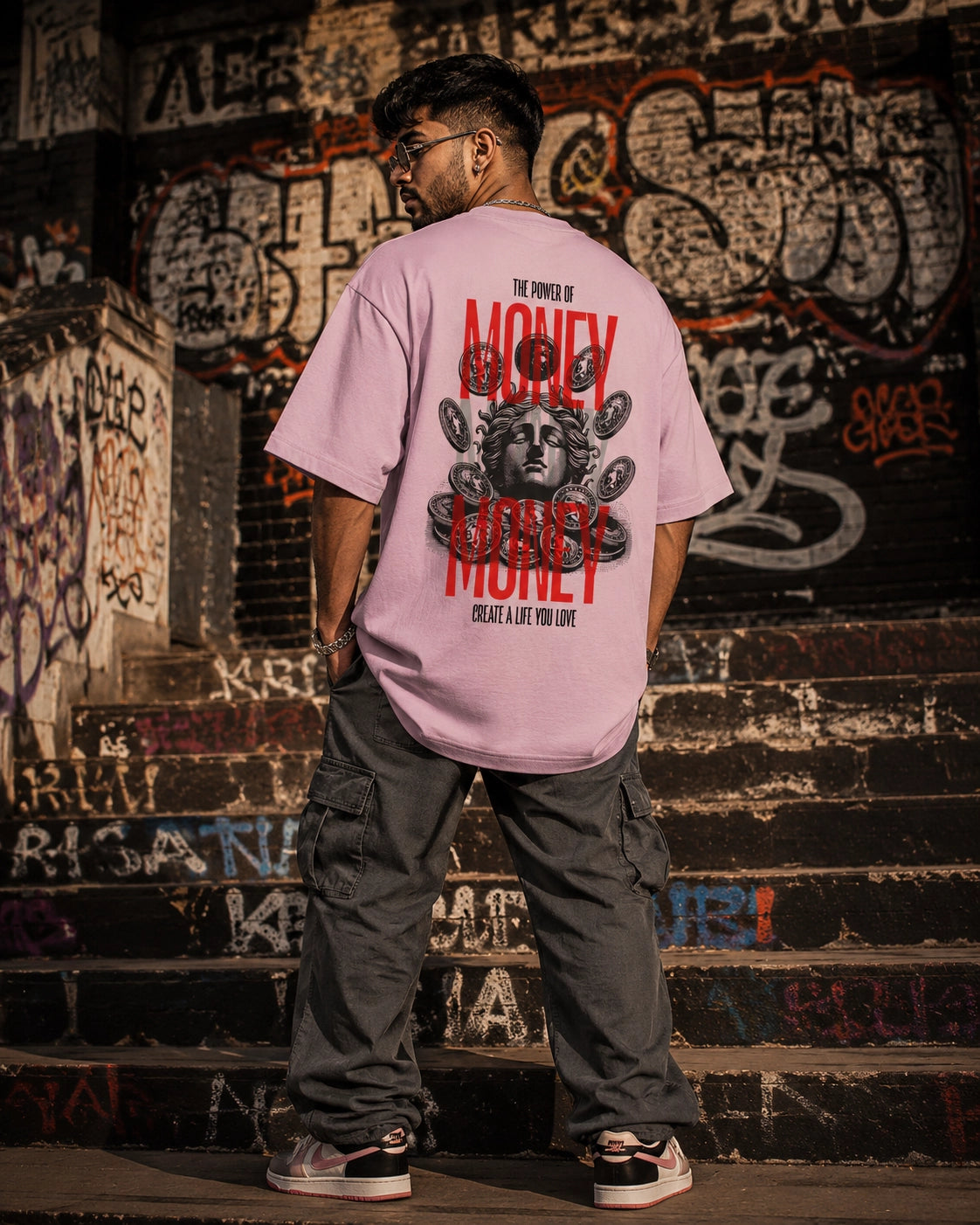 The Power of Money Oversized Graphic T-Shirt