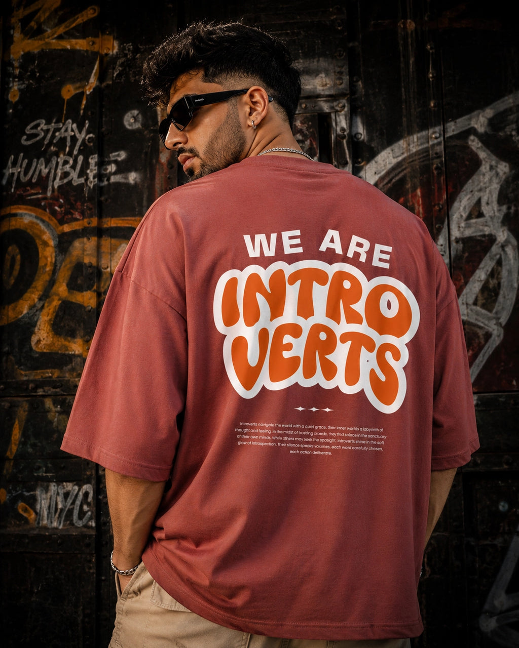 We Are Introverts Oversized Graphic T-Shirt