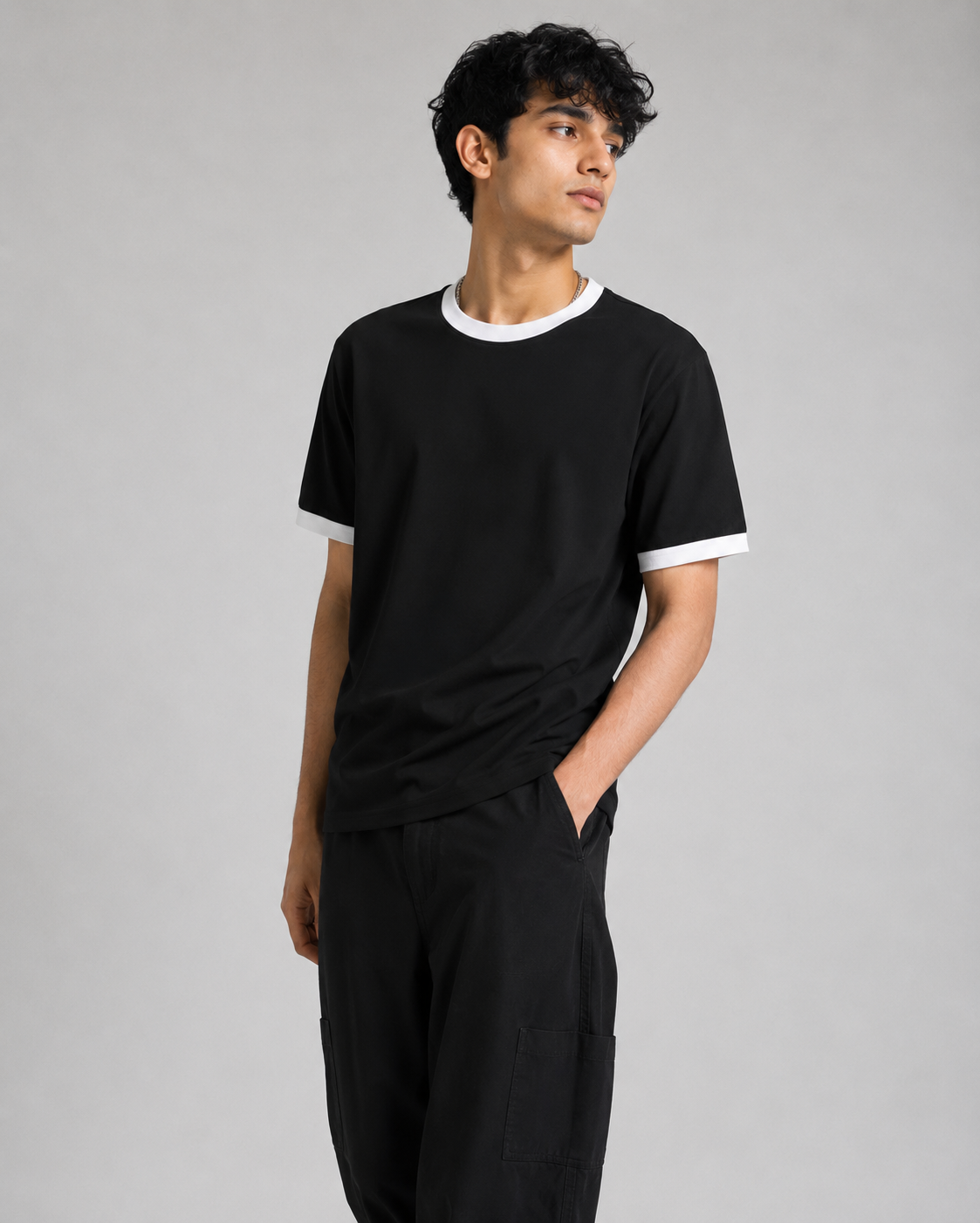 Black & White Ringer Unisex T-Shirt