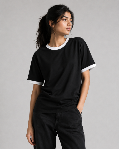 Black & White Ringer Unisex T-Shirt