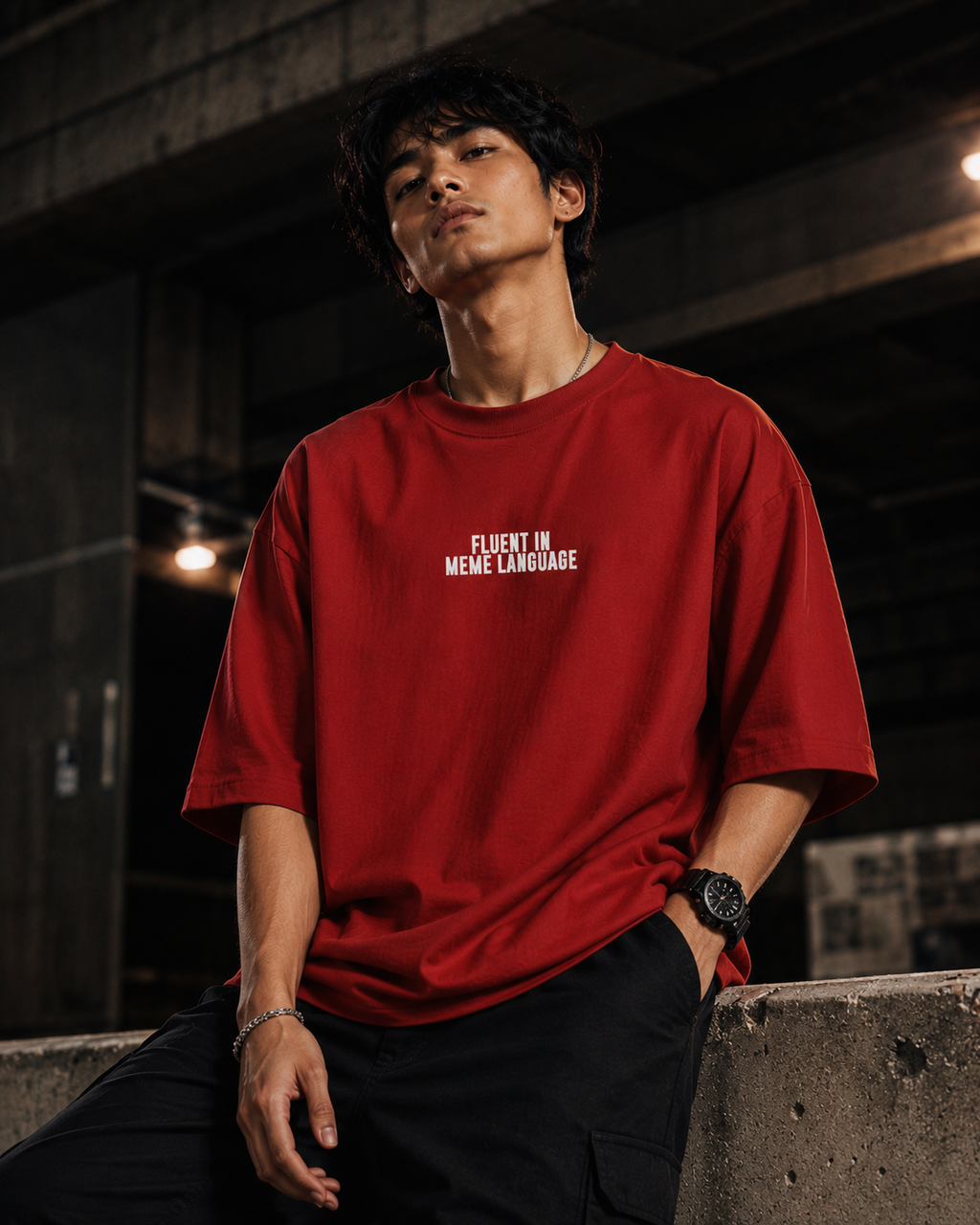 Fluent in Meme Language Unisex Oversized