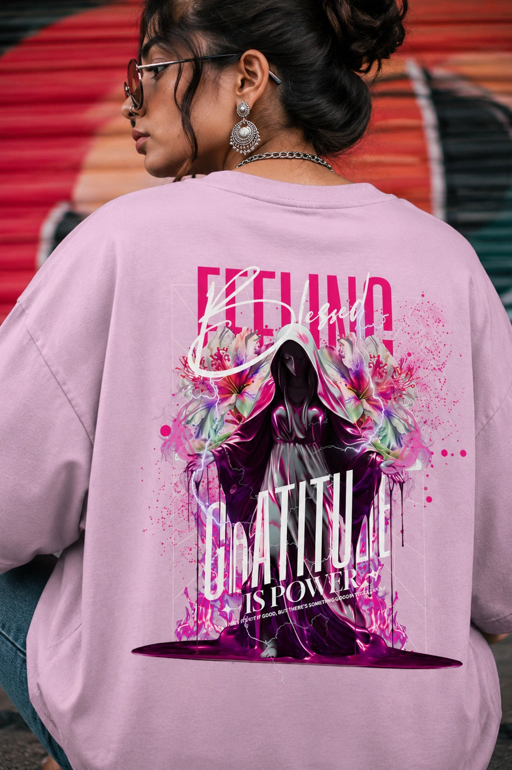 Gratitude Is Power Oversized Streetwear T-Shirt
