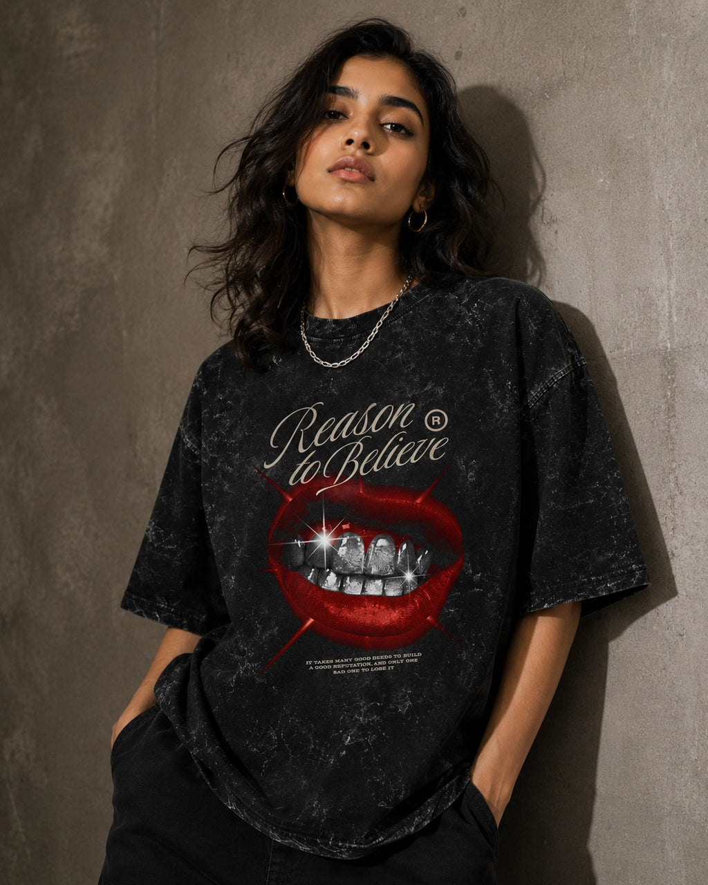 Reason To Believe Oversized Acid Wash Unisex T-Shirt