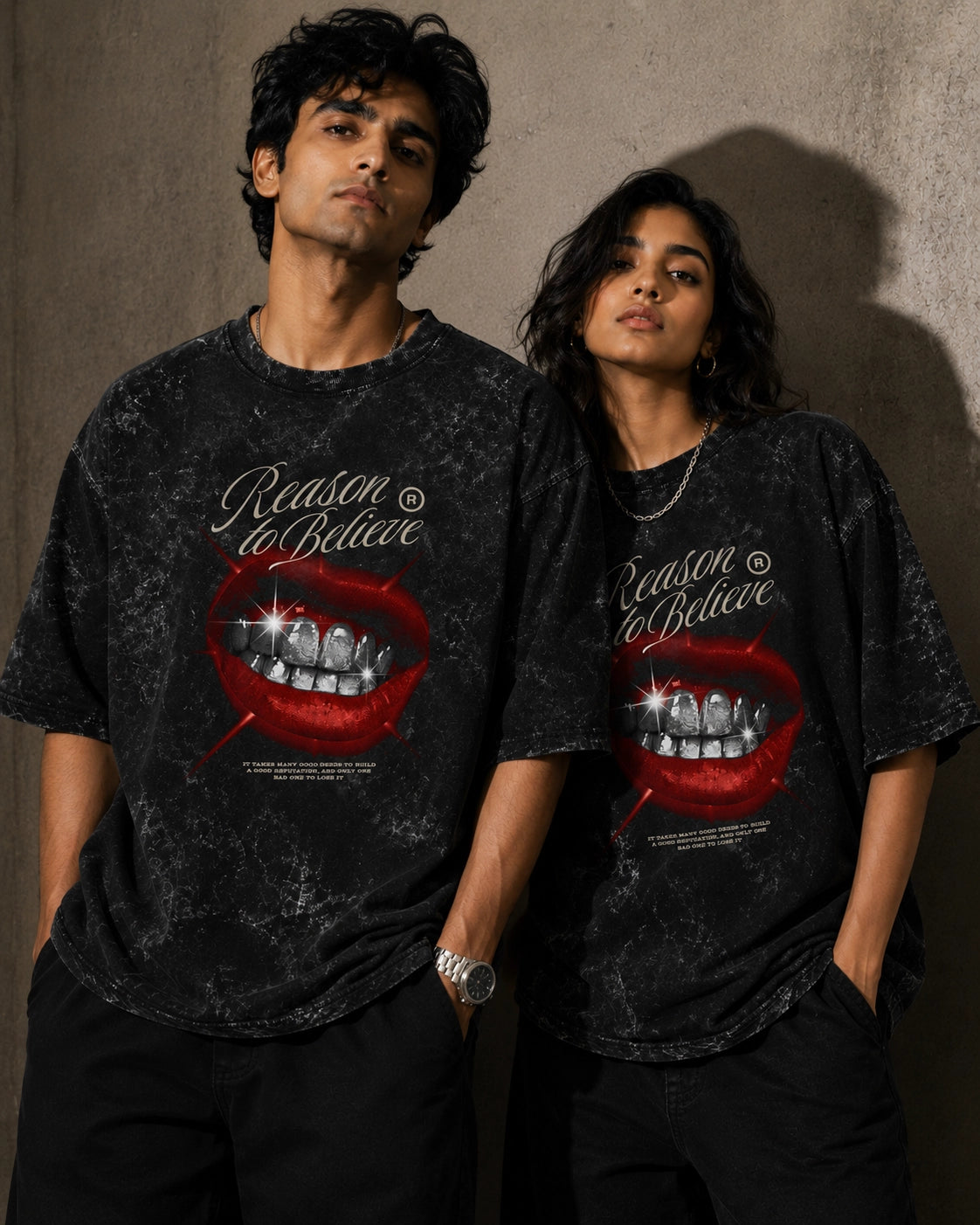 Reason To Believe Oversized Acid Wash Unisex T-Shirt