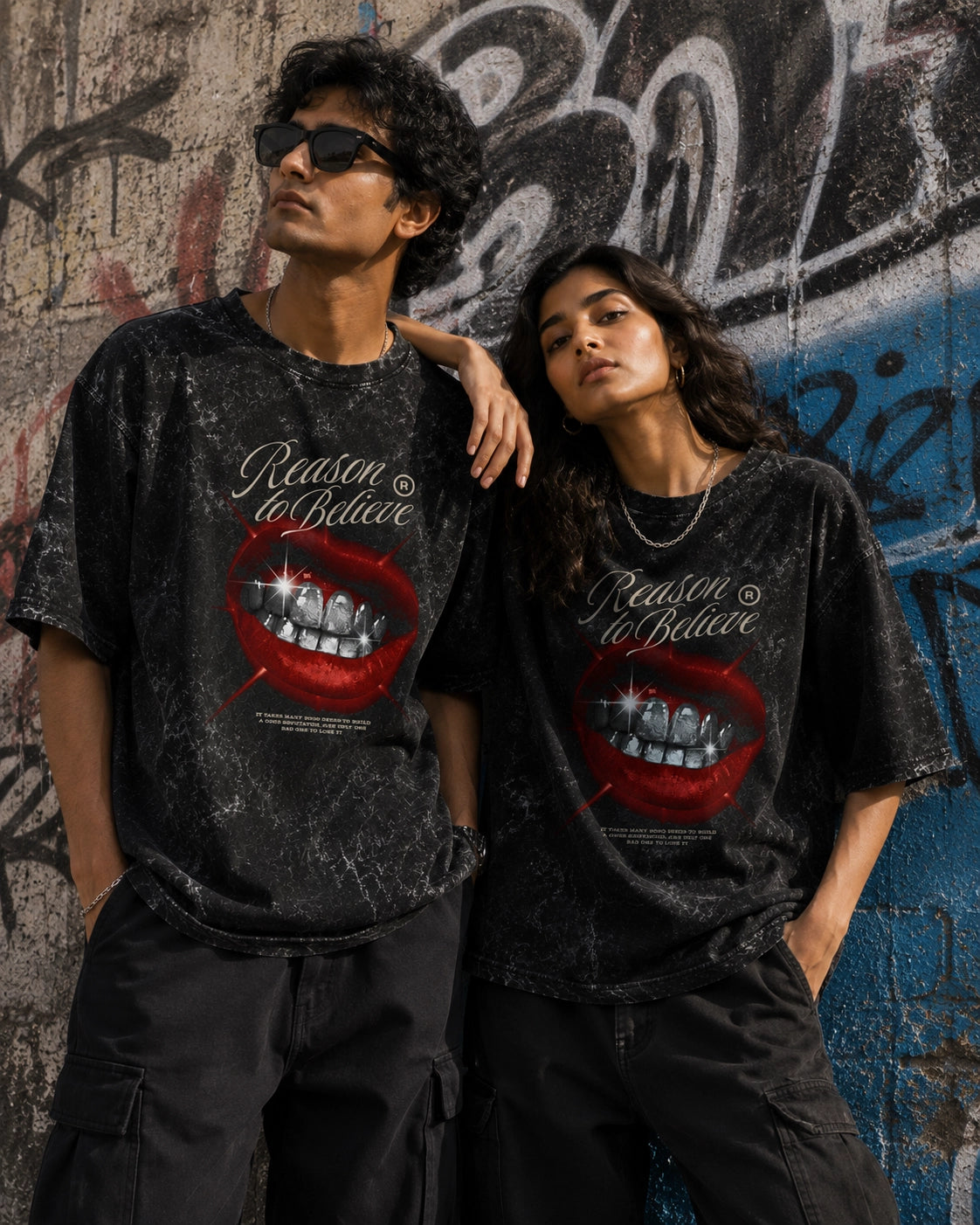 Reason To Believe Oversized Acid Wash Unisex T-Shirt