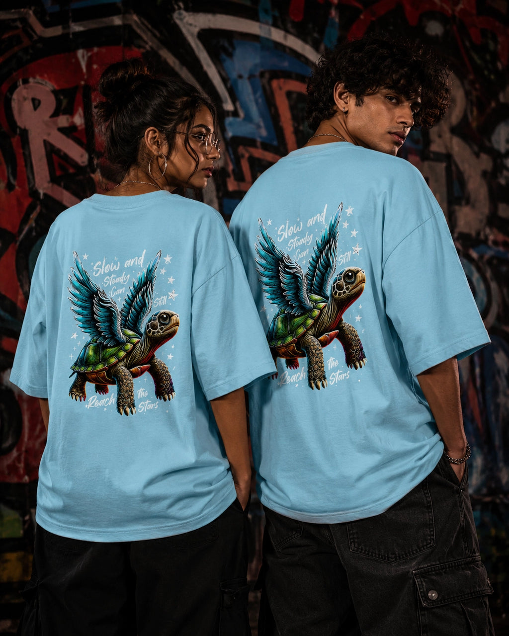 Slow & Steady Oversized Graphic T-Shirt