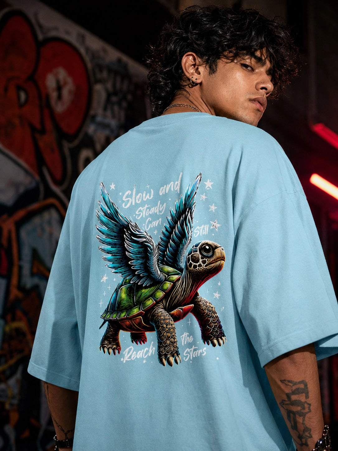 Slow & Steady Oversized Graphic T-Shirt